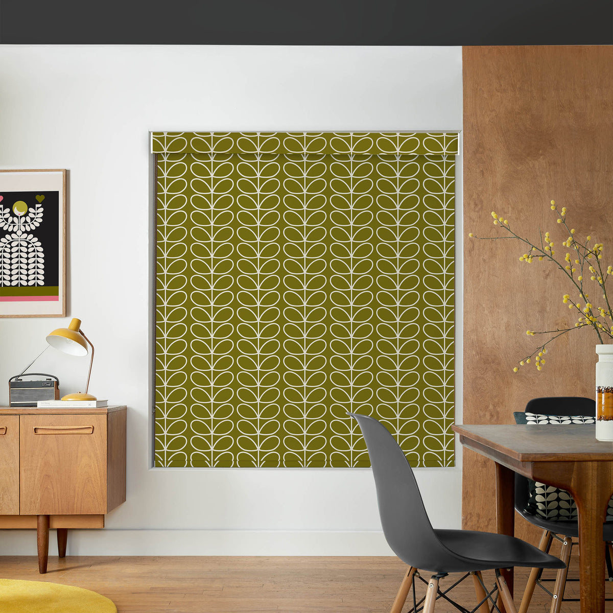 Orla Kiely Linear Stem Made to Measure Blackout Roller Blind Seagrass
