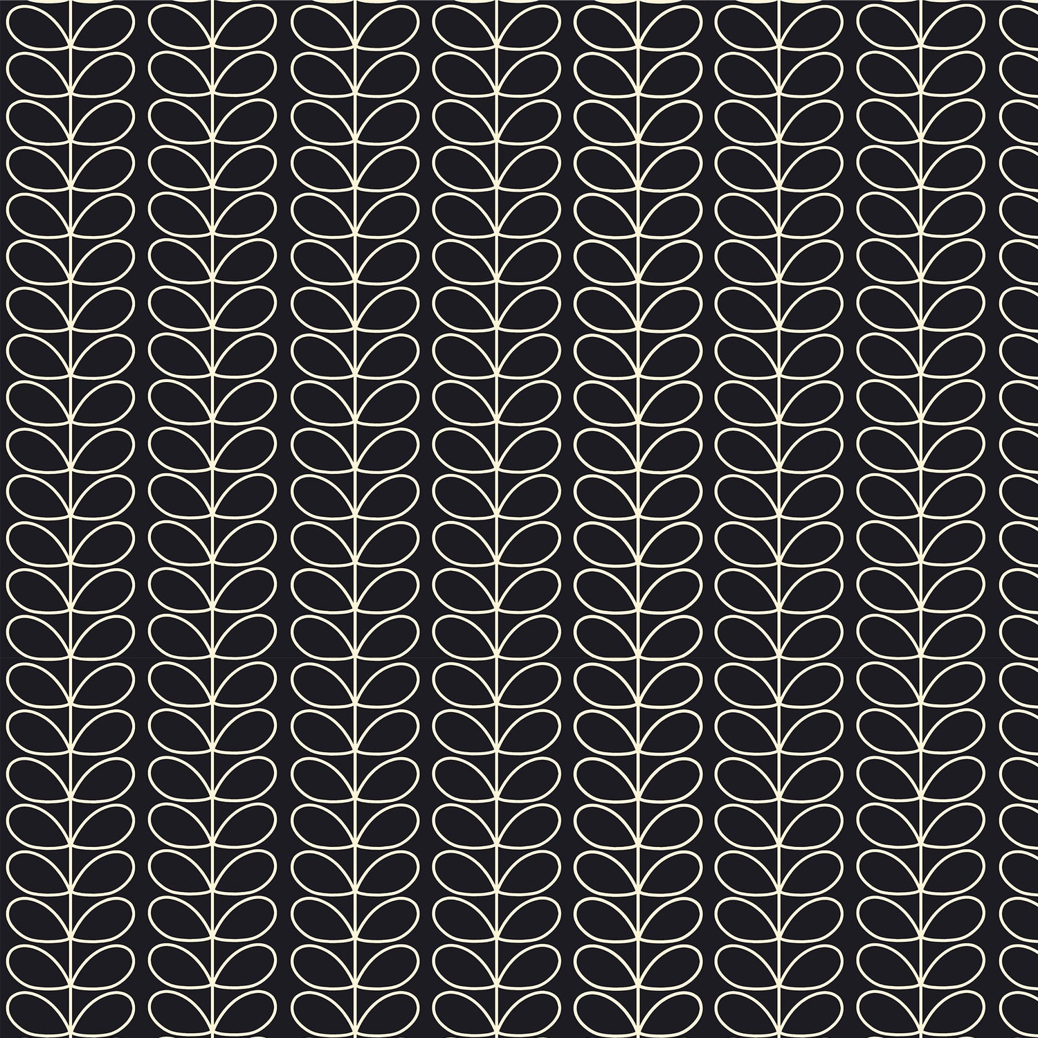 Orla Kiely Linear Stem Made to Measure Blackout Roller Blind Liquorice
