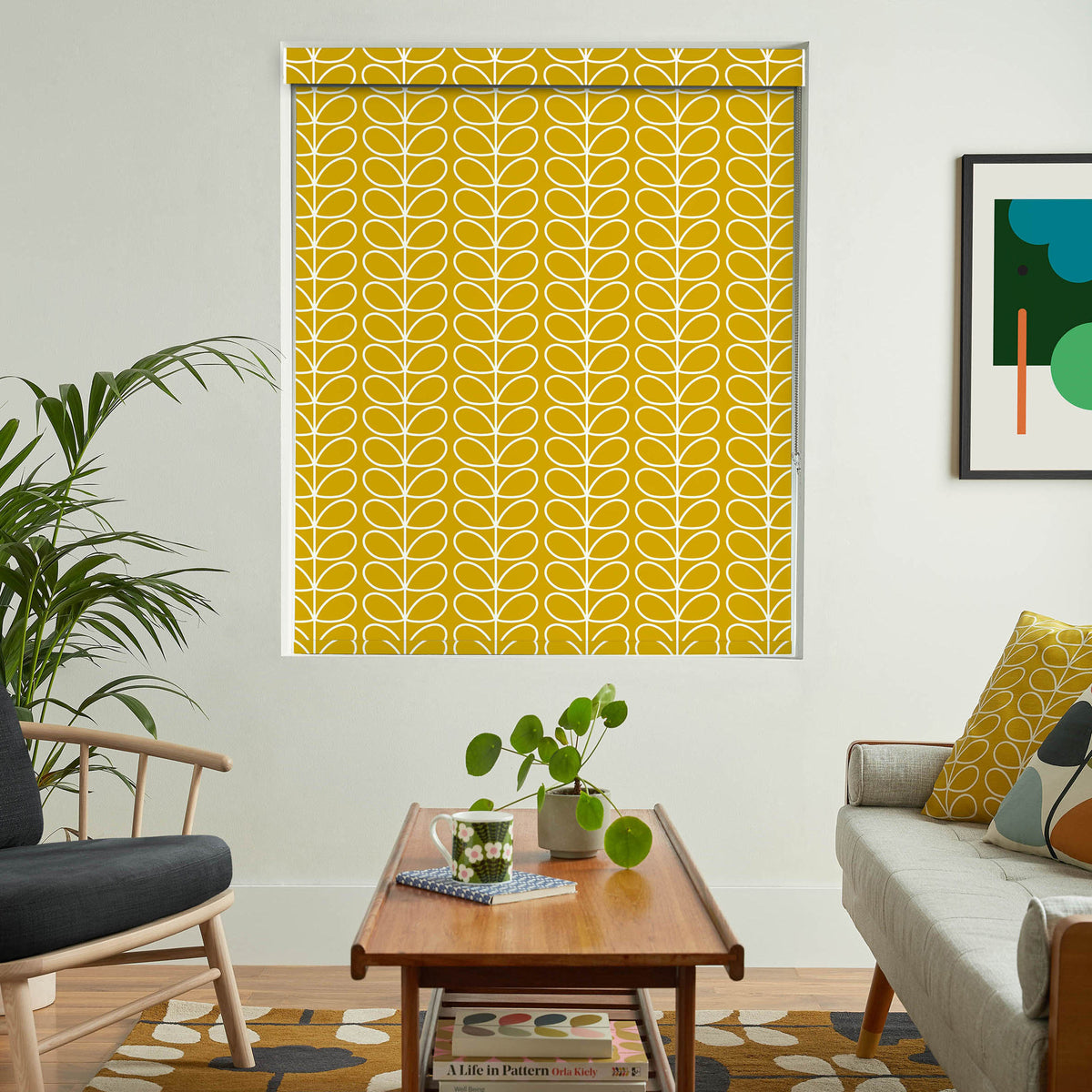 Orla Kiely Linear Stem Translucent Made to Measure Roller Blind Sunflower