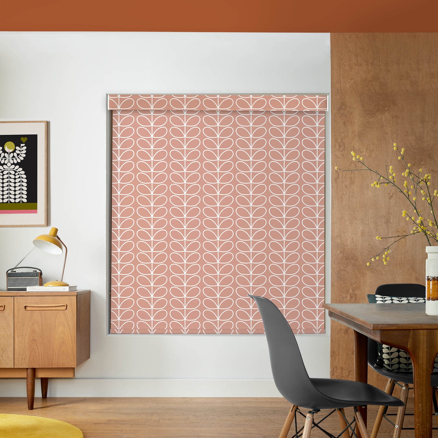 Orla Kiely Linear Stem Translucent Made to Measure Roller Blind Bubblegum