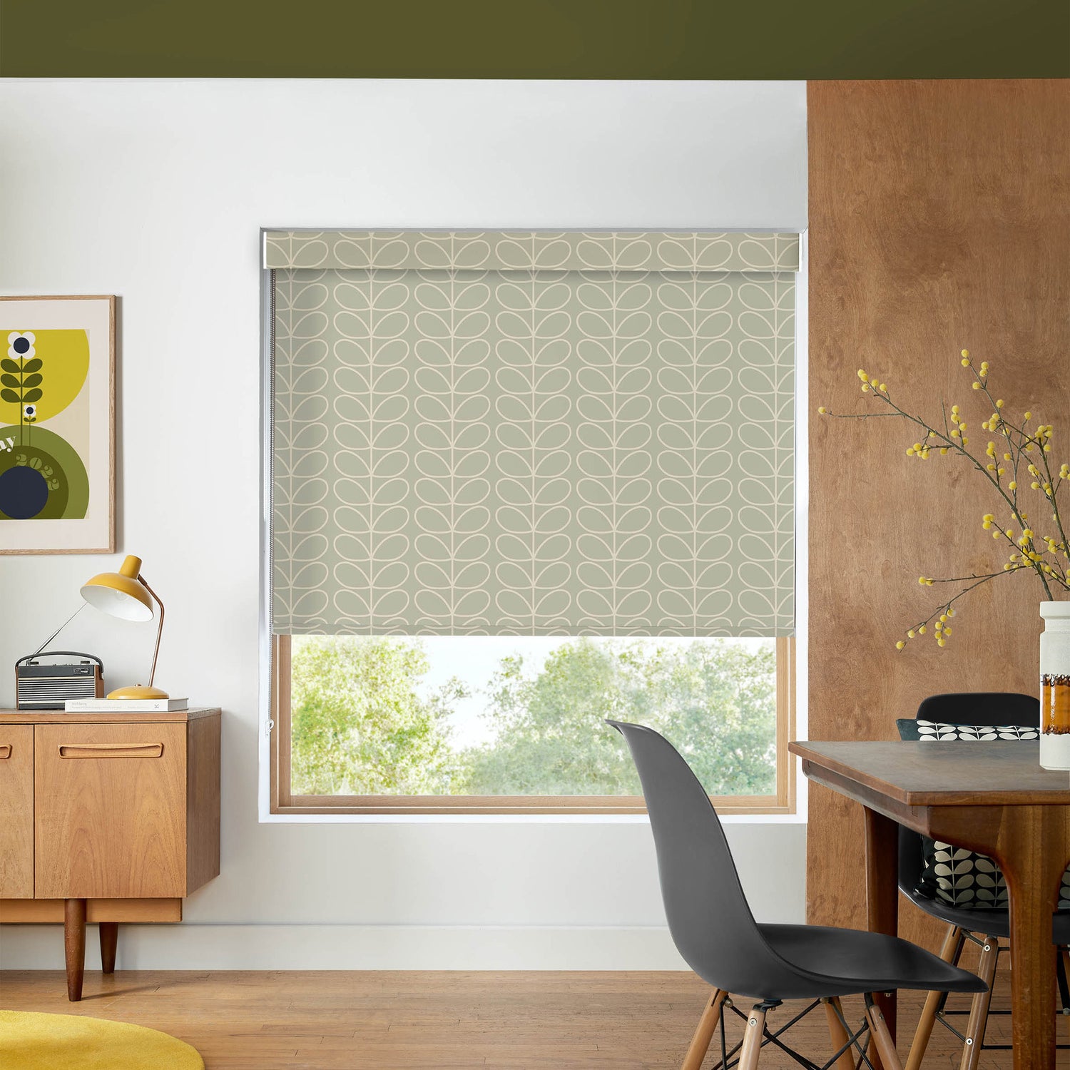 Orla Kiely Linear Stem Translucent Made to Measure Roller Blind Pebble