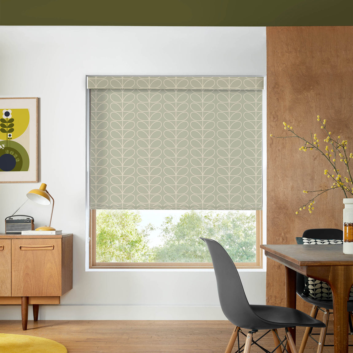 Orla Kiely Linear Stem Translucent Made to Measure Roller Blind Pebble