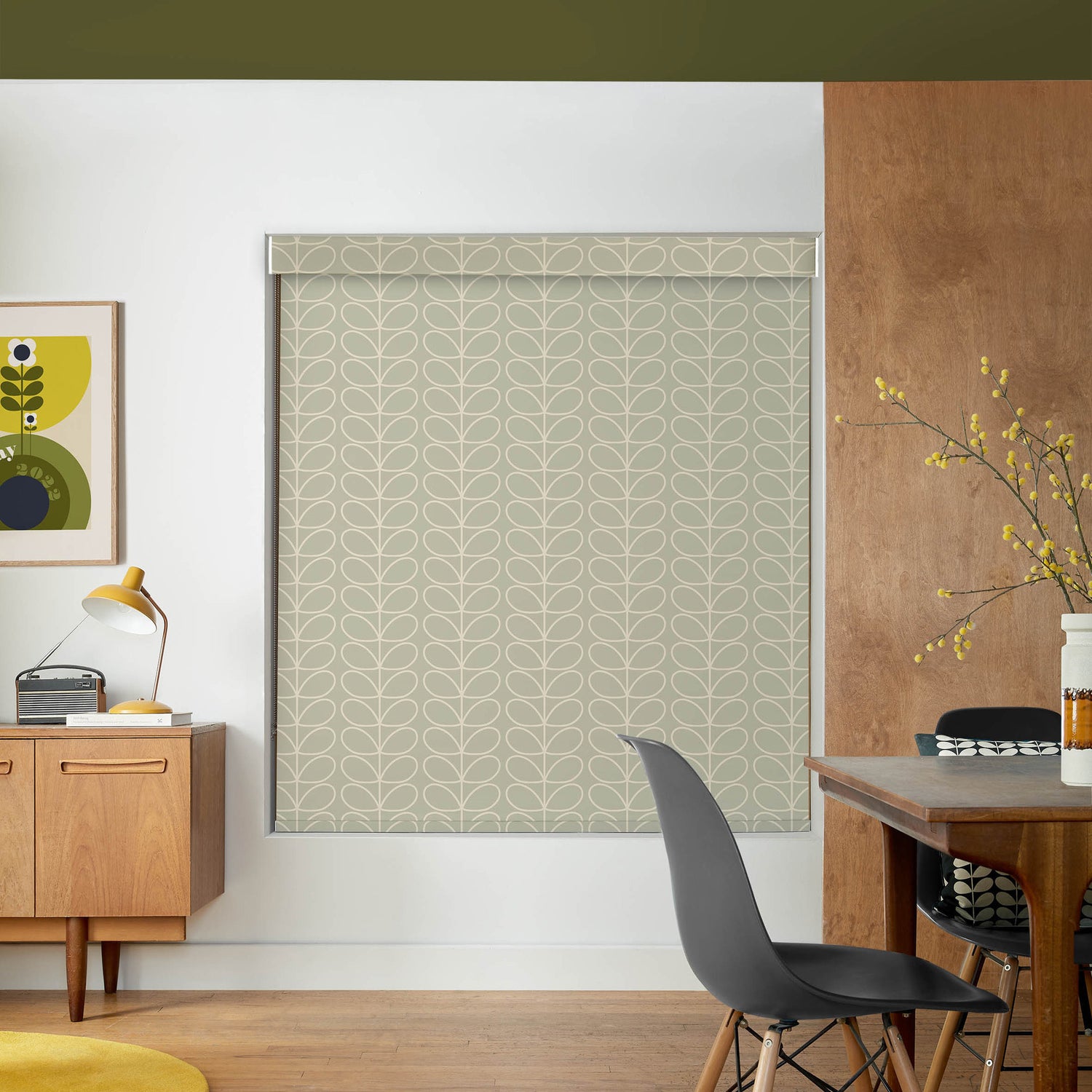 Orla Kiely Linear Stem Translucent Made to Measure Roller Blind Pebble