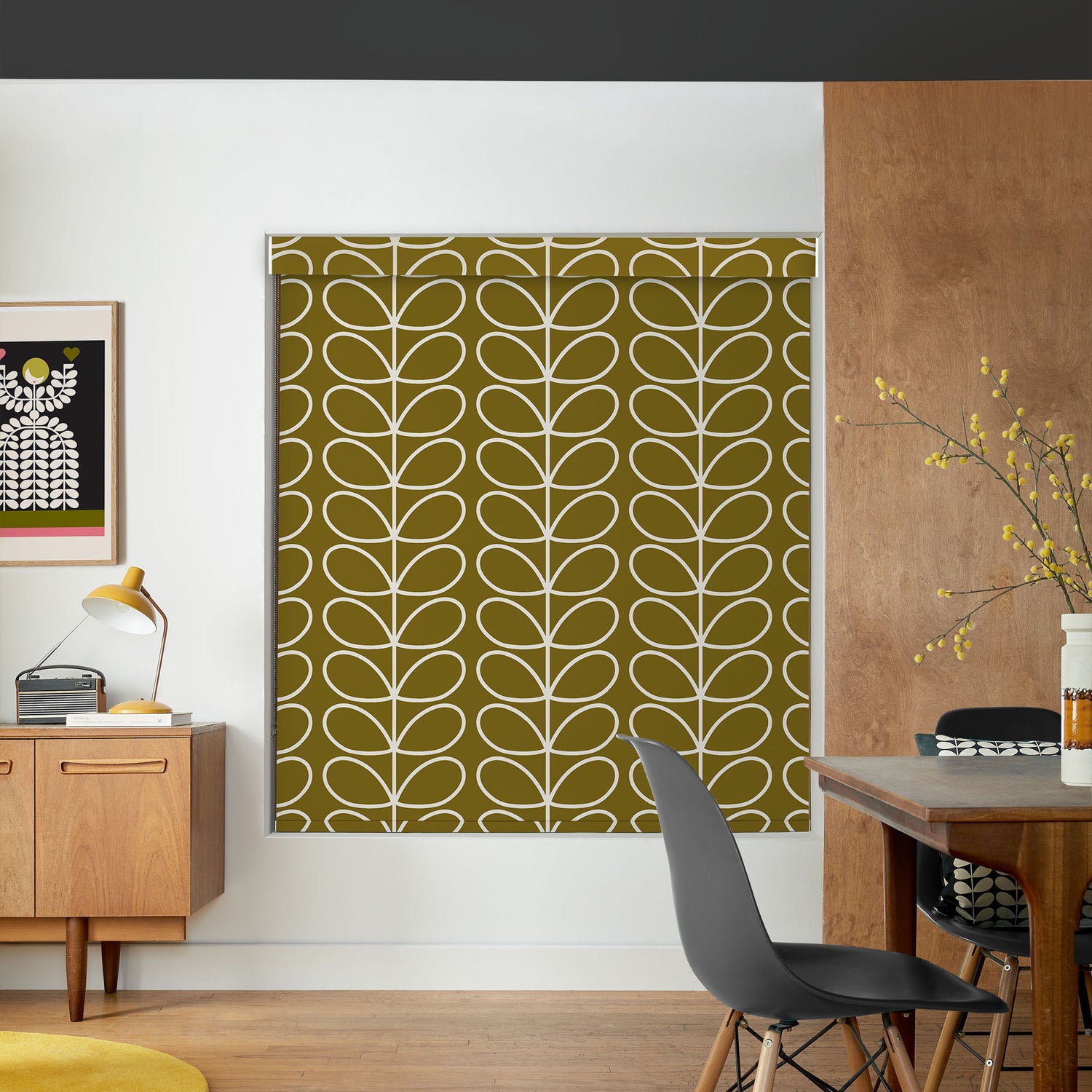 Orla Kiely Jumbo Linear Stem Translucent Made to Measure Roller Blind Seagrass