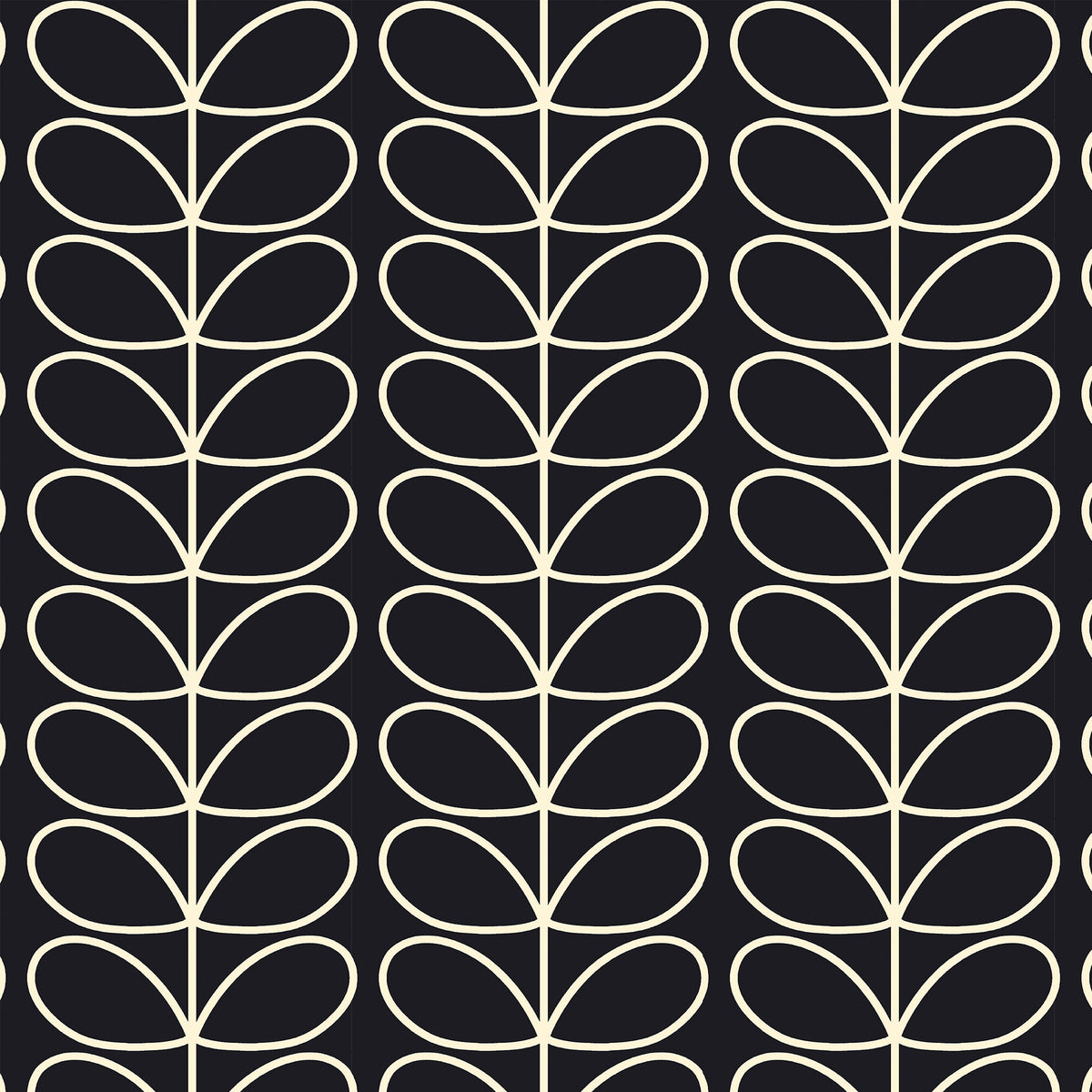 Orla Kiely Jumbo Linear Stem Made to Measure Blackout Roller Blind Liquorice