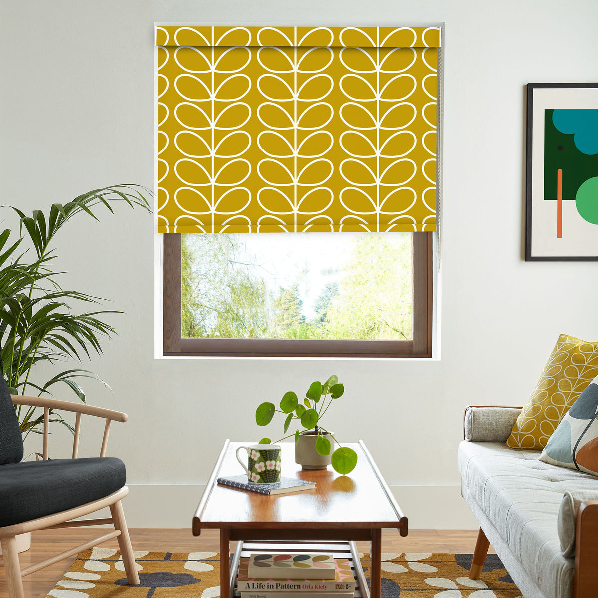 Orla Kiely Jumbo Linear Stem Translucent Made to Measure Roller Blind Sunflower
