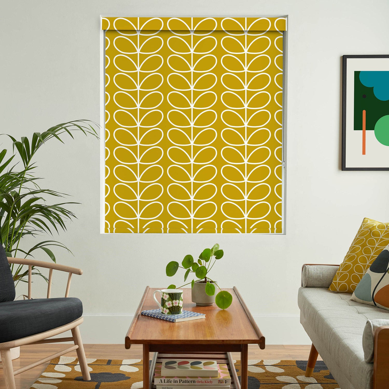 Orla Kiely Jumbo Linear Stem Translucent Made to Measure Roller Blind Sunflower