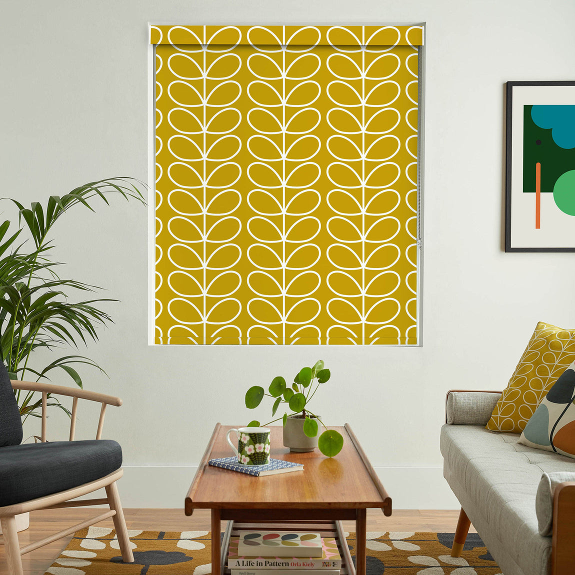 Orla Kiely Jumbo Linear Stem Translucent Made to Measure Roller Blind Sunflower