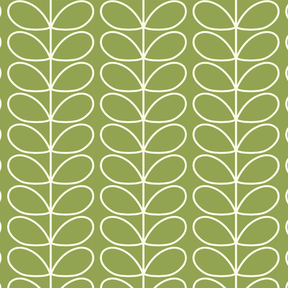 Orla Kiely Jumbo Linear Stem Made to Measure Blackout Roller Blind Chalky Green