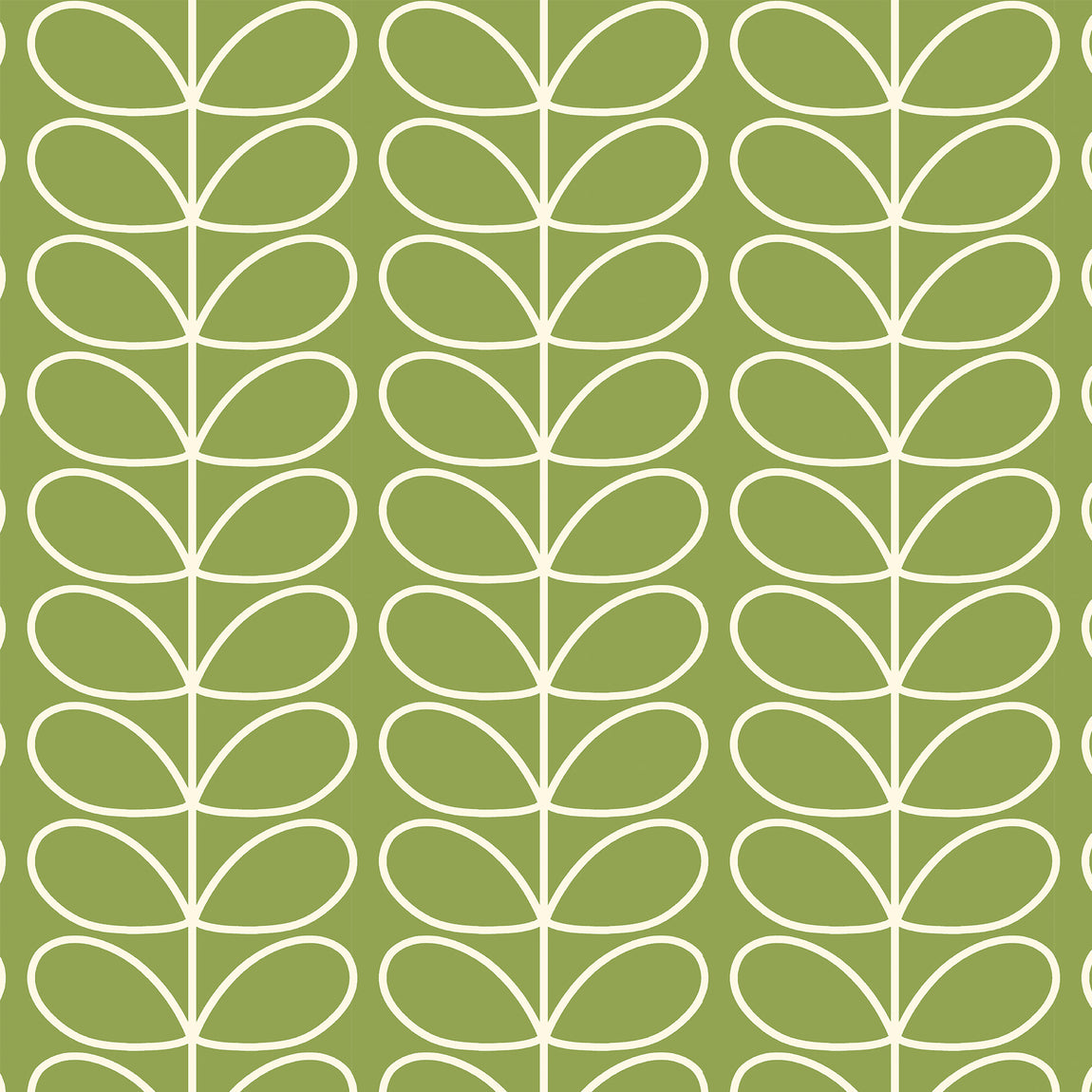 Orla Kiely Jumbo Linear Stem Made to Measure Blackout Roller Blind Chalky Green