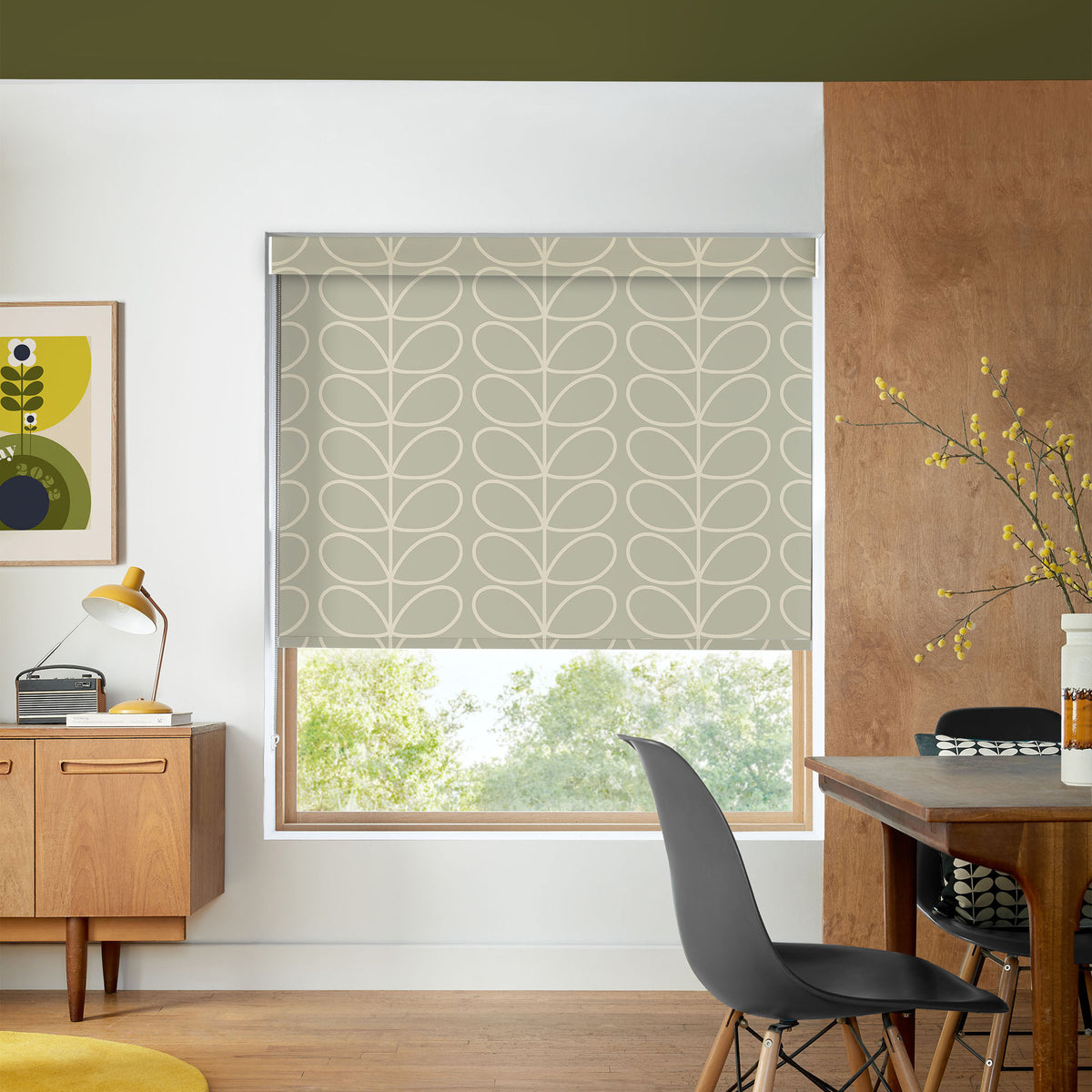Orla Kiely Jumbo Linear Stem Translucent Made to Measure Roller Blind Pebble