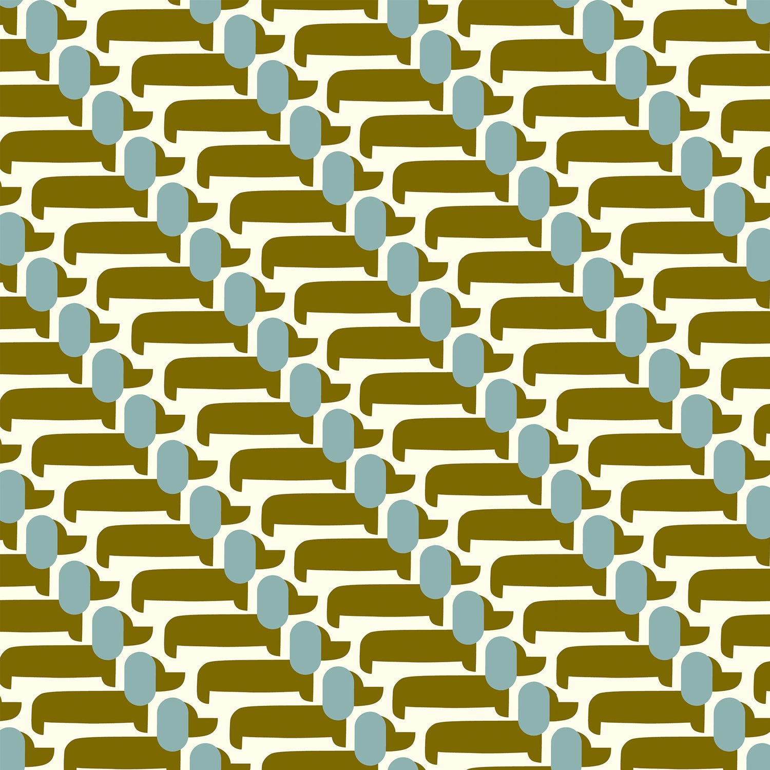 Orla Kiely Dog Show Translucent Made to Measure Roller Blind Seagrass