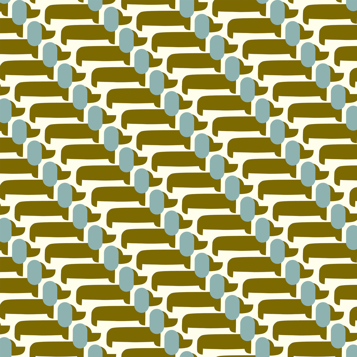 Orla Kiely Dog Show Made to Measure Blackout Roller Blind Seagrass