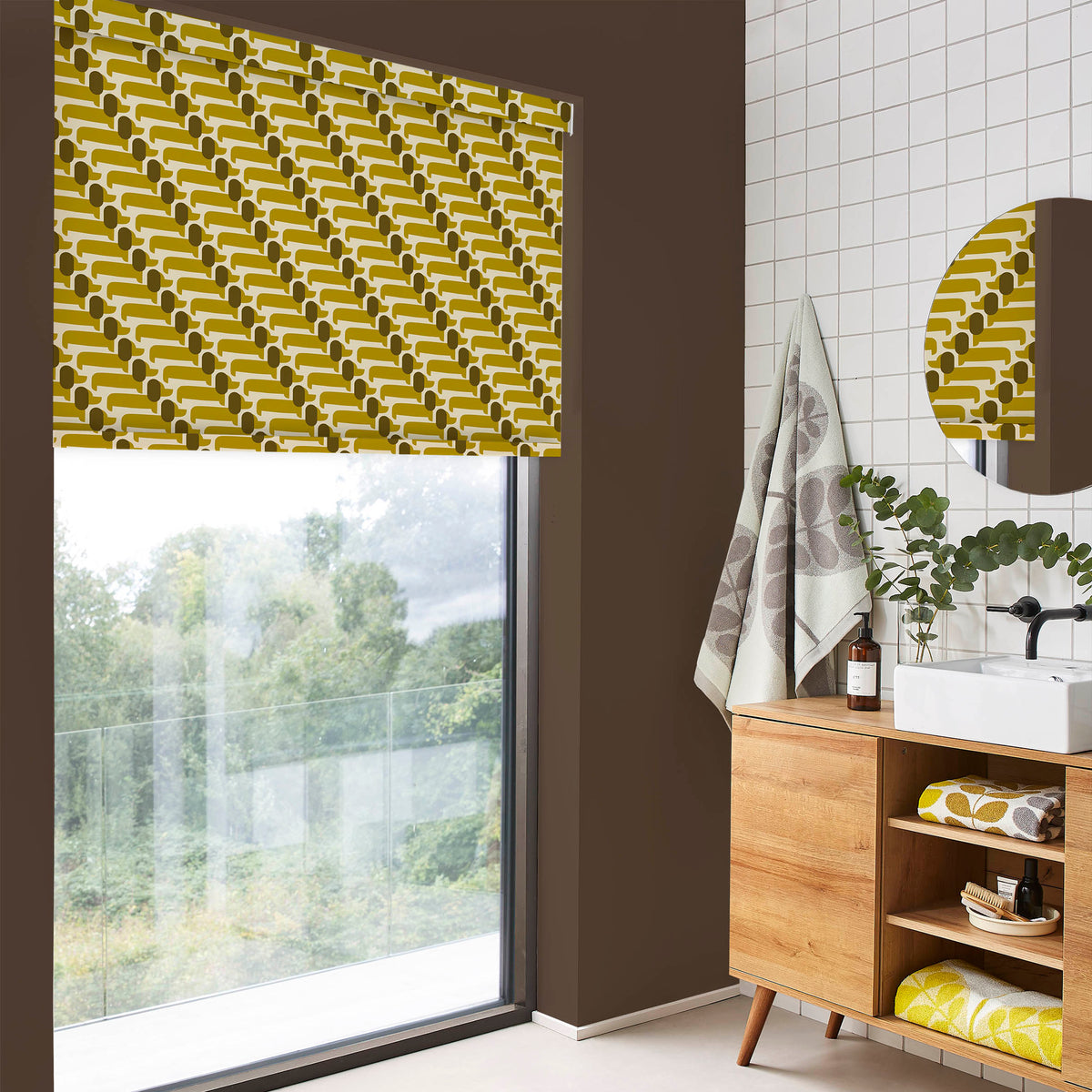 Orla Kiely Dog Show Translucent Made to Measure Roller Blind Yellow