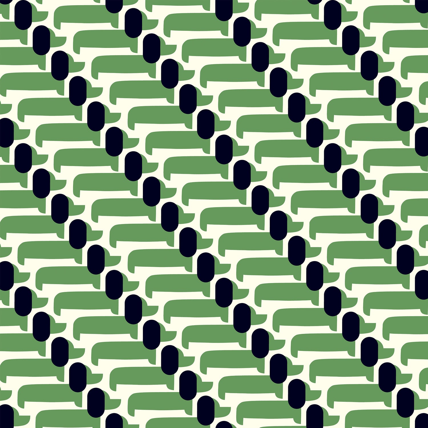 Orla Kiely Dog Show Translucent Made to Measure Roller Blind Green
