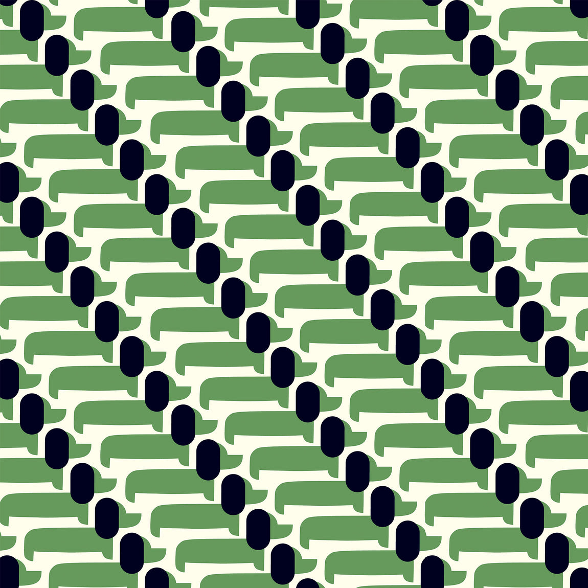 Orla Kiely Dog Show Translucent Made to Measure Roller Blind Green