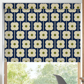 Orla Kiely Abacus Flower Translucent Made To Measure Roller Blind Navy