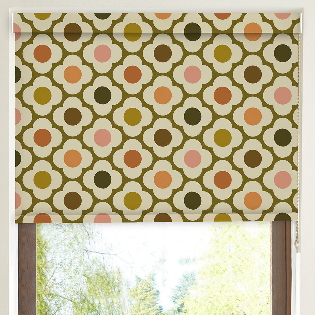 Orla Kiely Spot Flower Blackout Made To Measure Roller Blind Multi Autumn