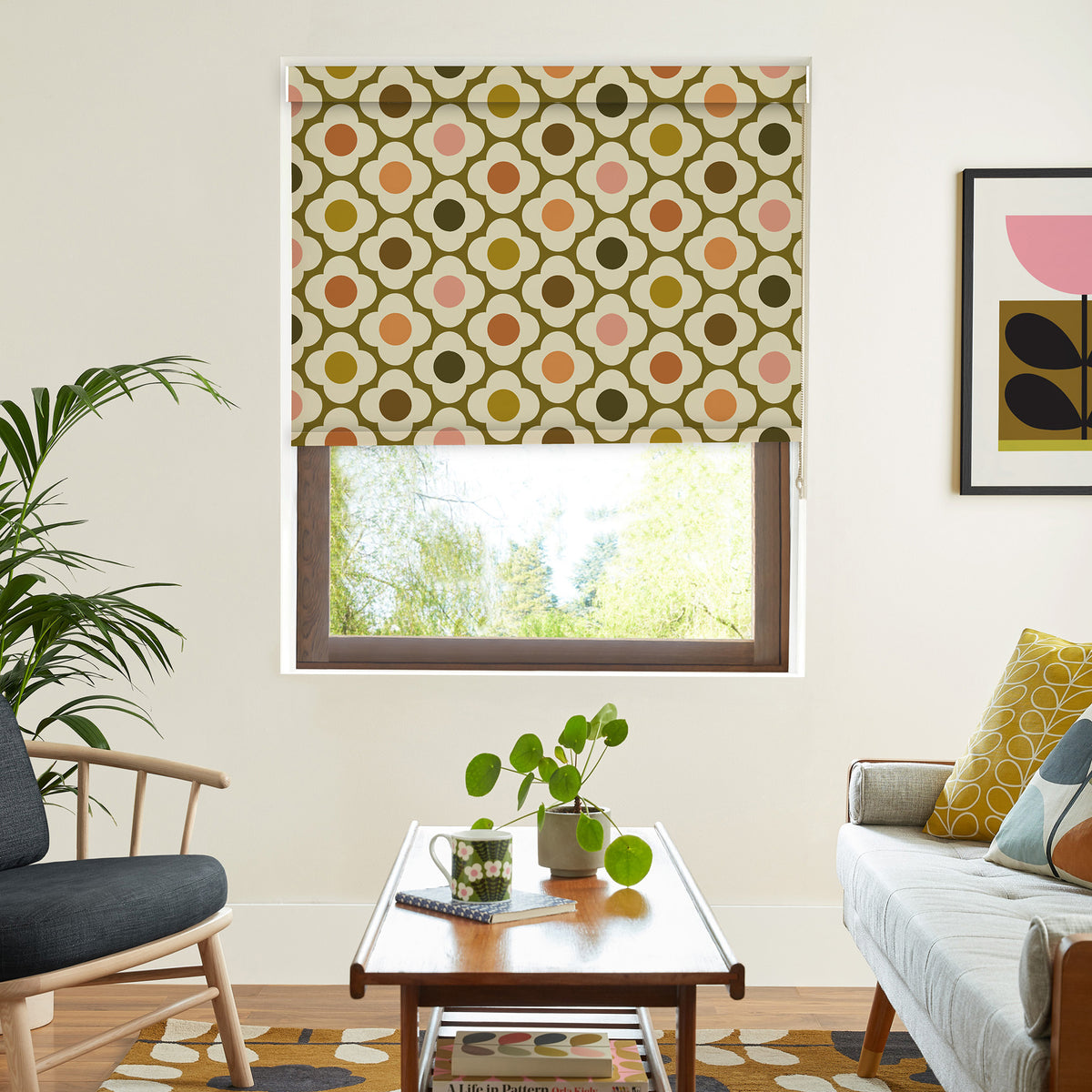 Orla Kiely Spot Flower Blackout Made To Measure Roller Blind Multi Autumn