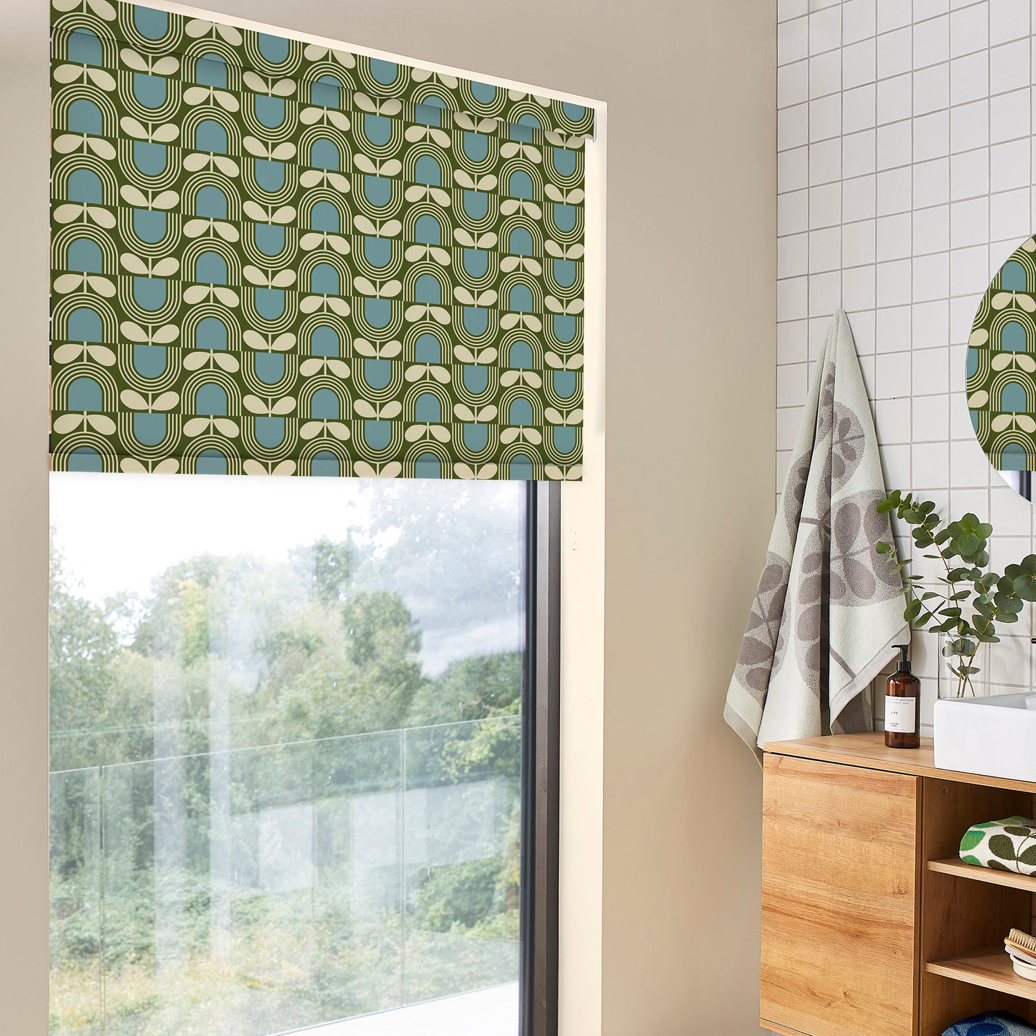 Orla Kiely Striped Tulip Blackout Made To Measure Roller Blind Bancha