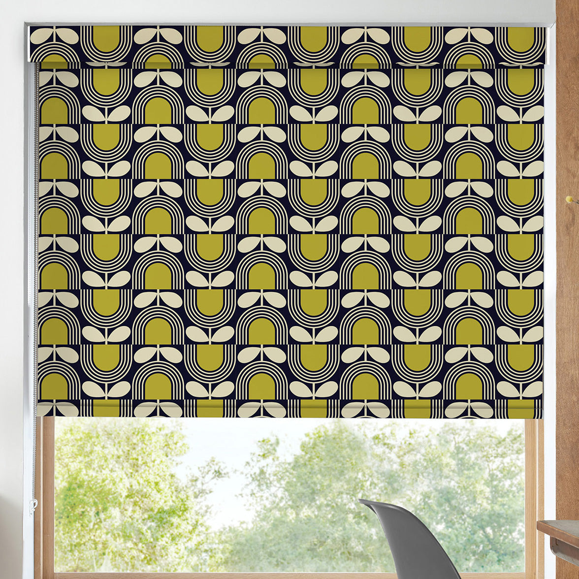 Orla Kiely Striped Tulip Blackout Made To Measure Roller Blind Navy