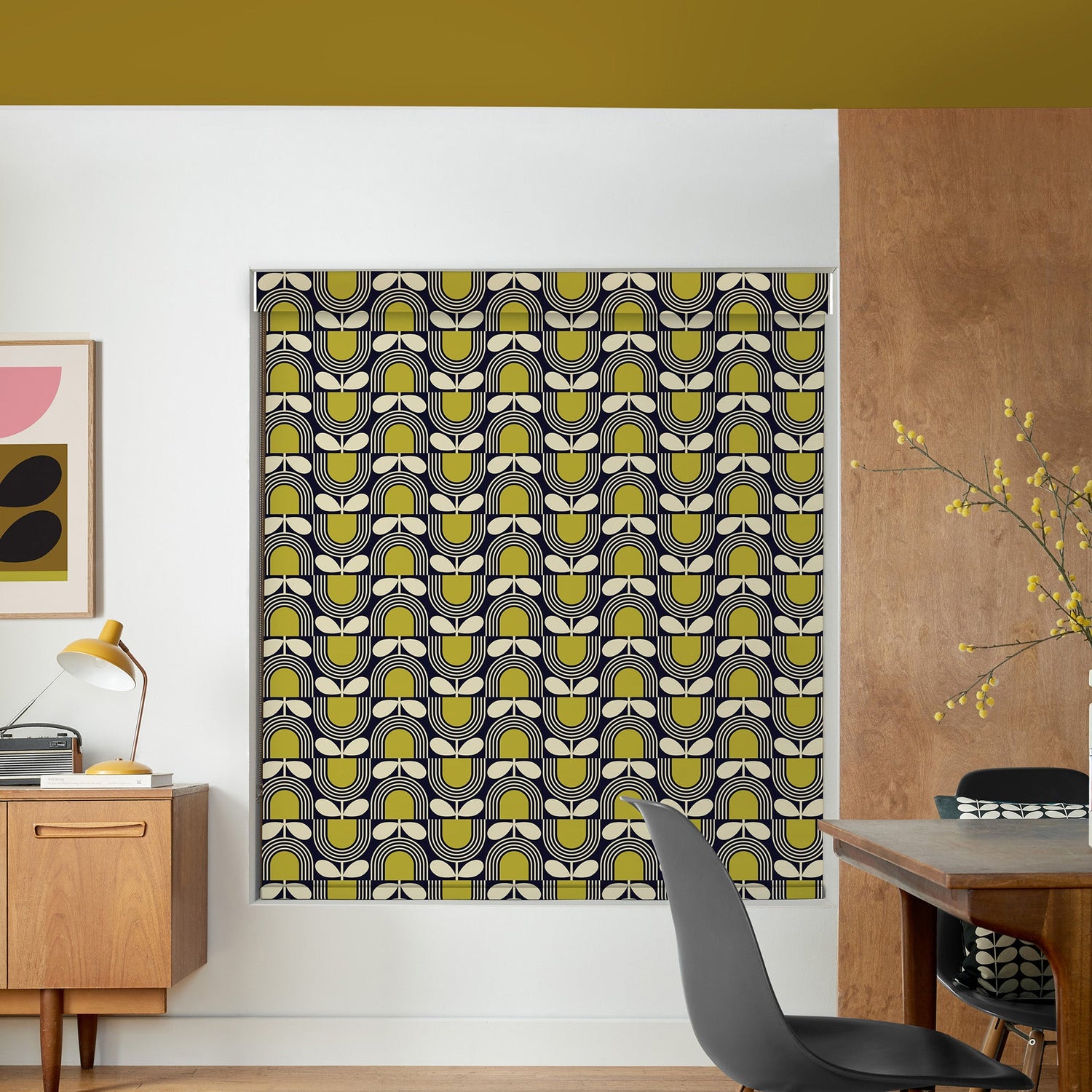 Orla Kiely Striped Tulip Translucent Made To Measure Roller Blind Navy