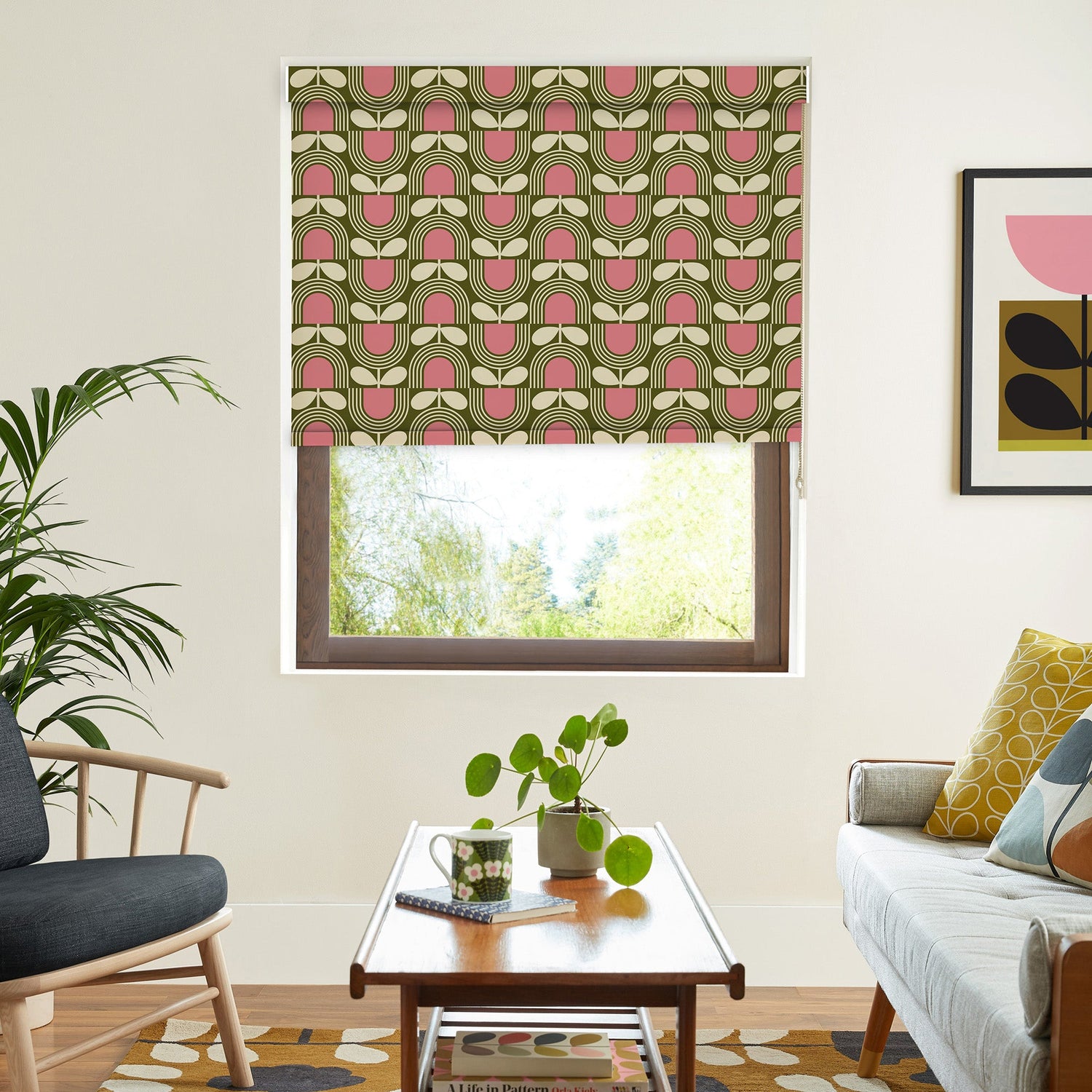 Orla Kiely Striped Tulip Translucent Made To Measure Roller Blind Pickel