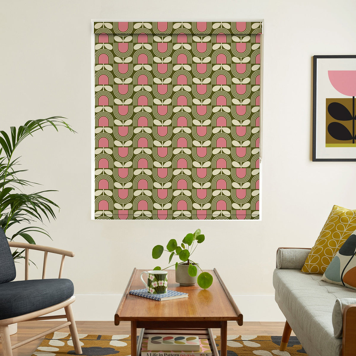 Orla Kiely Striped Tulip Translucent Made To Measure Roller Blind Pickel