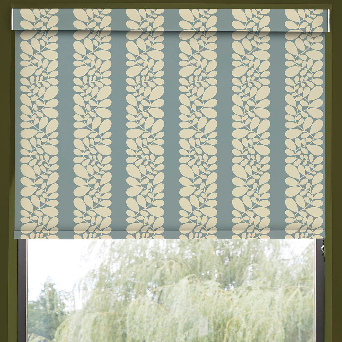 Orla Kiely Sycamore Stripe Translucent Made To Measure Roller Blind Duck Egg