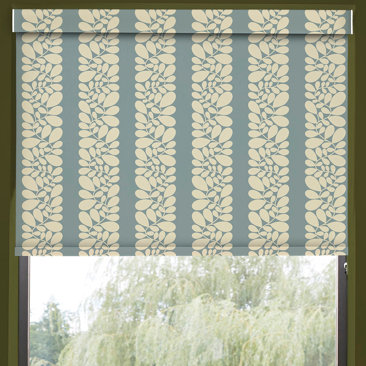 Orla Kiely Sycamore Stripe Translucent Made To Measure Roller Blind Duck Egg