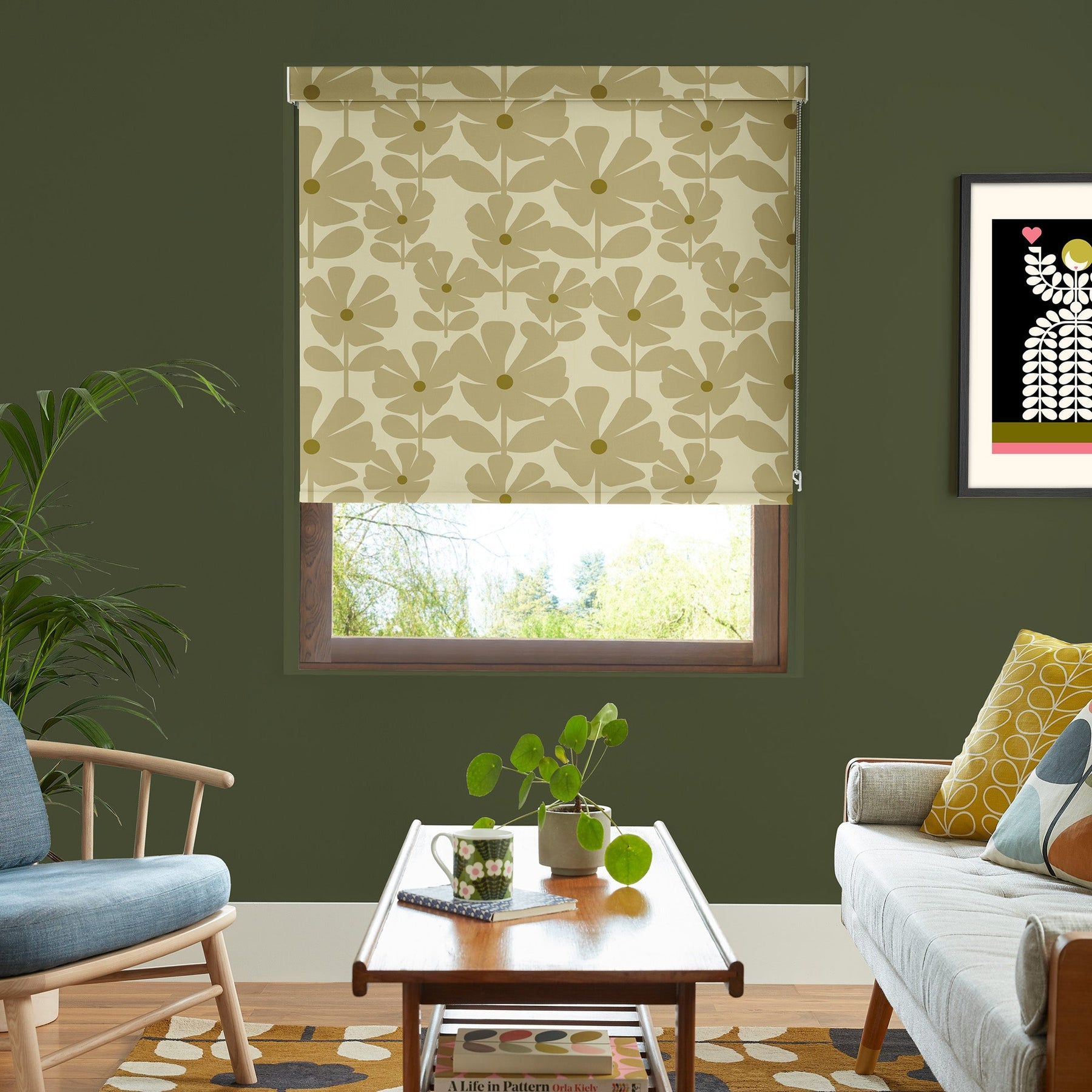 Orla Kiely Wildflower Translucent Made To Measure Roller Blind Vintage Lace