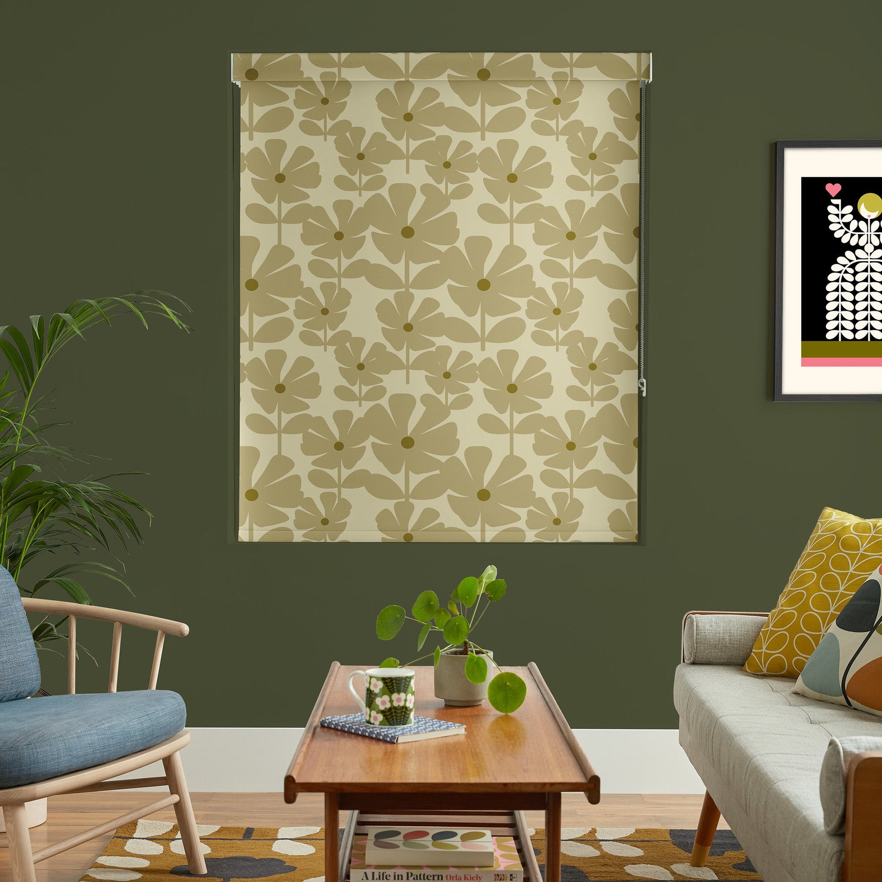 Orla Kiely Wildflower Translucent Made To Measure Roller Blind Vintage Lace