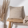 Yard Organik Stripe Woven 45cm x 45cm Filled Cushion Natural