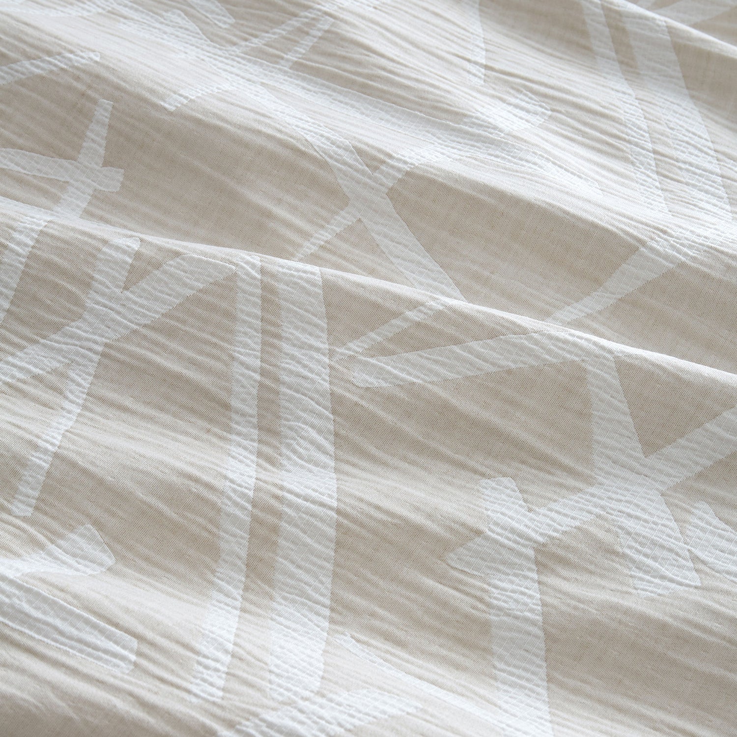 Appletree Otto Textured Geometric Duvet Cover Bedding Set Natural
