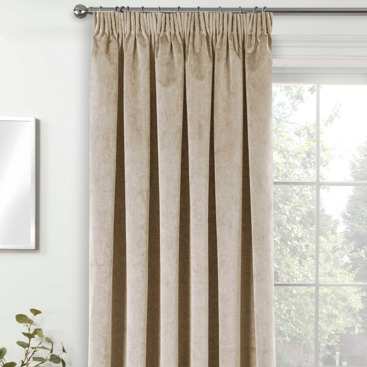 Oxford 66x84 Thermal Blackout Pencil Pleat Door Curtain Cream