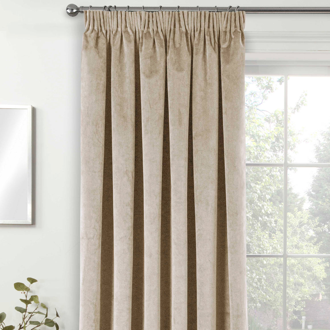 Oxford 66x84 Thermal Blackout Pencil Pleat Door Curtain Cream
