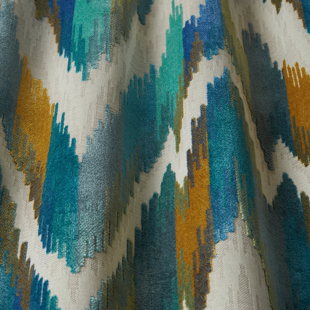 iLiv Omega Flame Retardant Velvet Upholstery Fabric Neptune