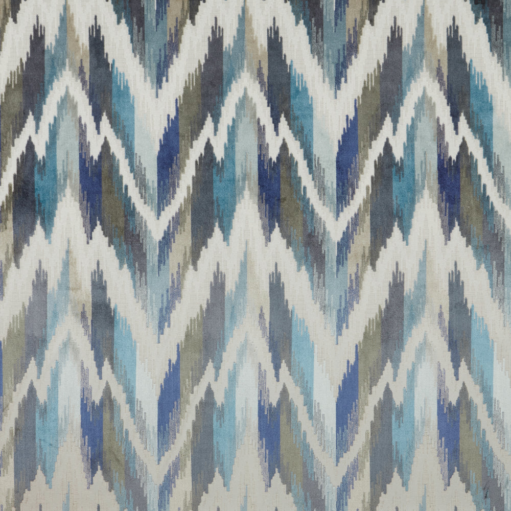 iLiv Omega Flame Retardant Velvet Upholstery Fabric Sapphire