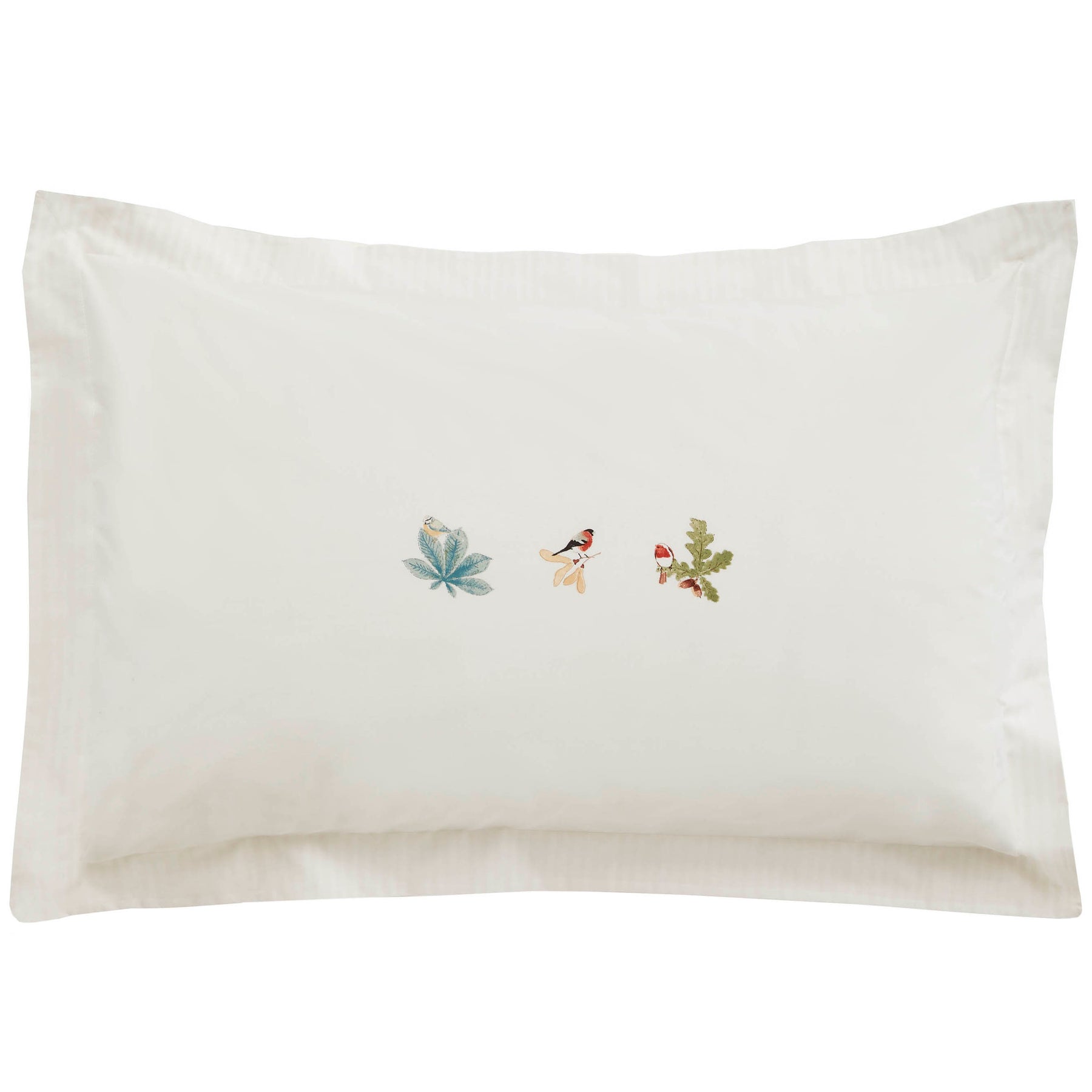 Sophie Allport Orchard Birds Pillowcase Oxford White
