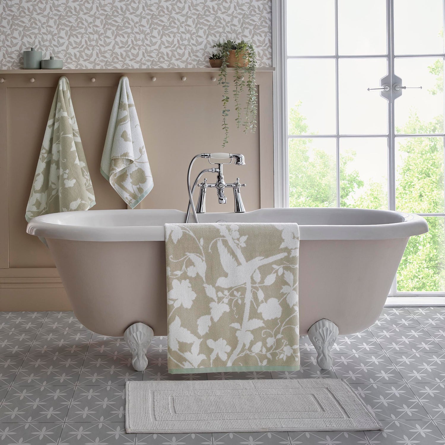 Laura Ashley Oriental Garden Towel Dove Grey