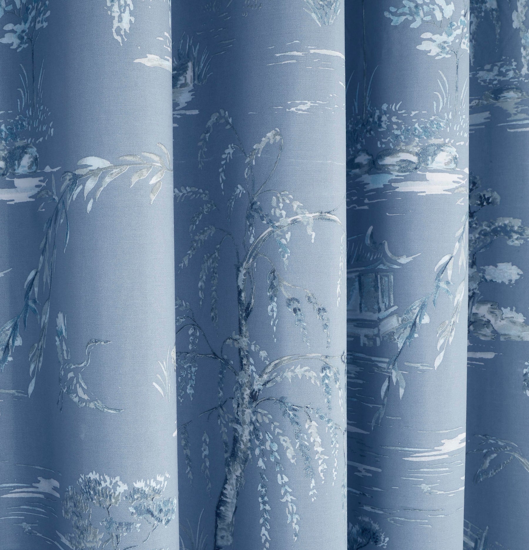 Dreams & Drapes Oriental Garden Ready Made Eyelet Curtains Blue