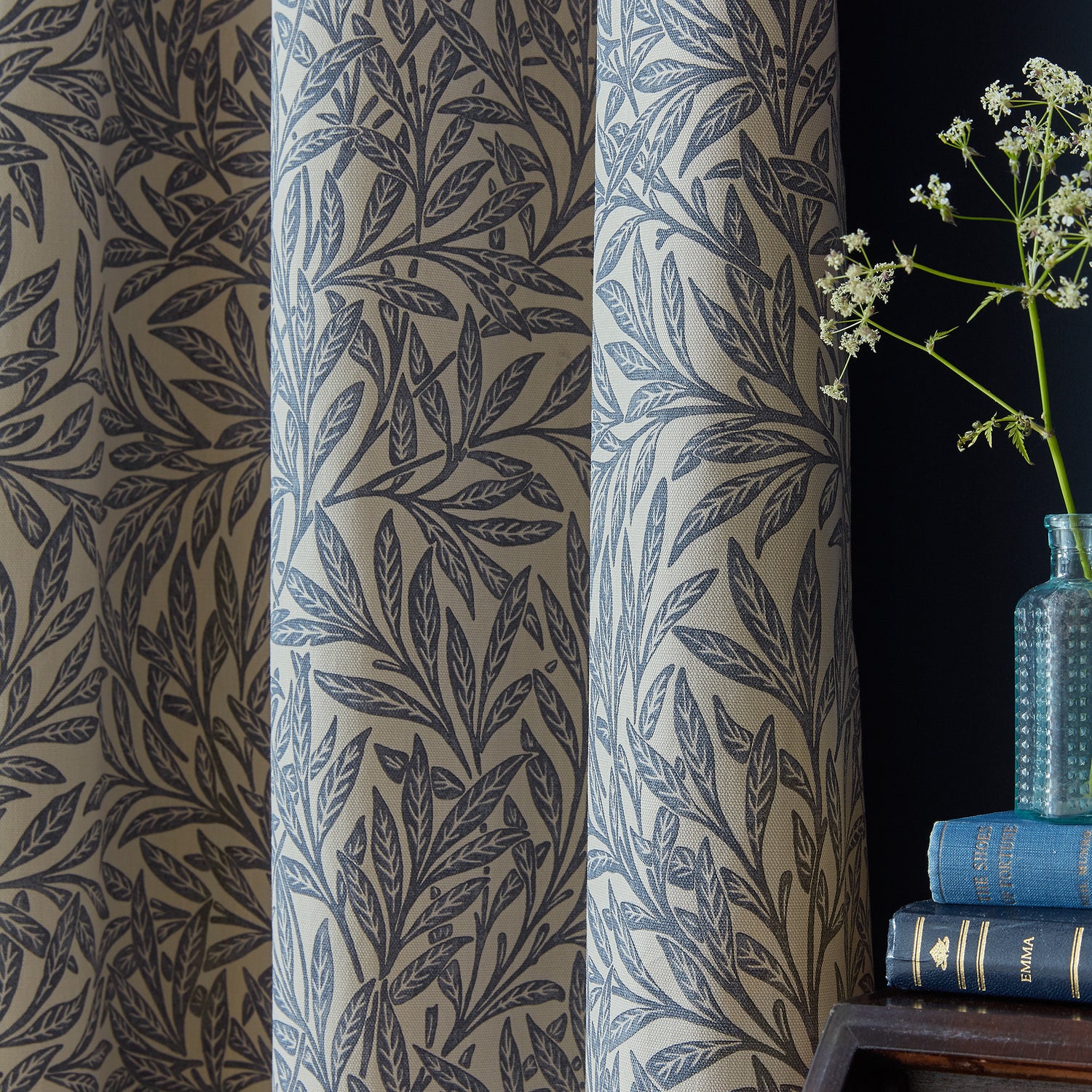 William Morris At Home Original Willow Ready Made Blackout Curtains Indigo