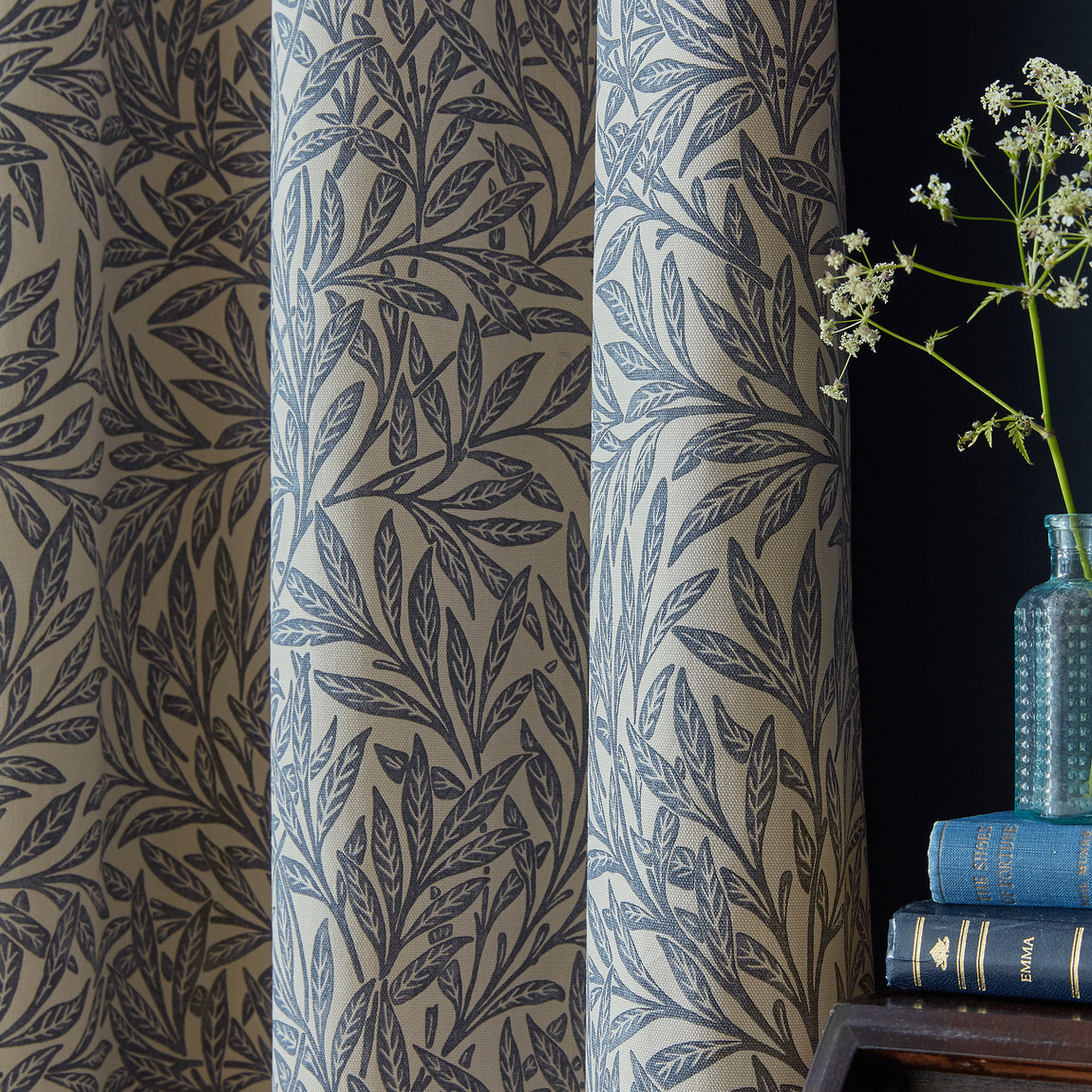 William Morris At Home Original Willow Ready Made Blackout Curtains Indigo