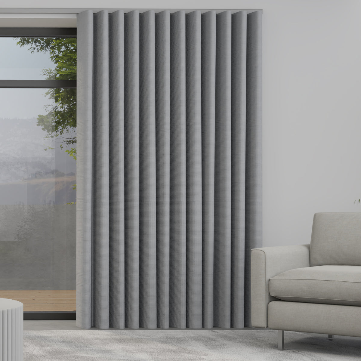 Iowa Silk Essence Made to Measure Wave Curtain + FREE Track Silver