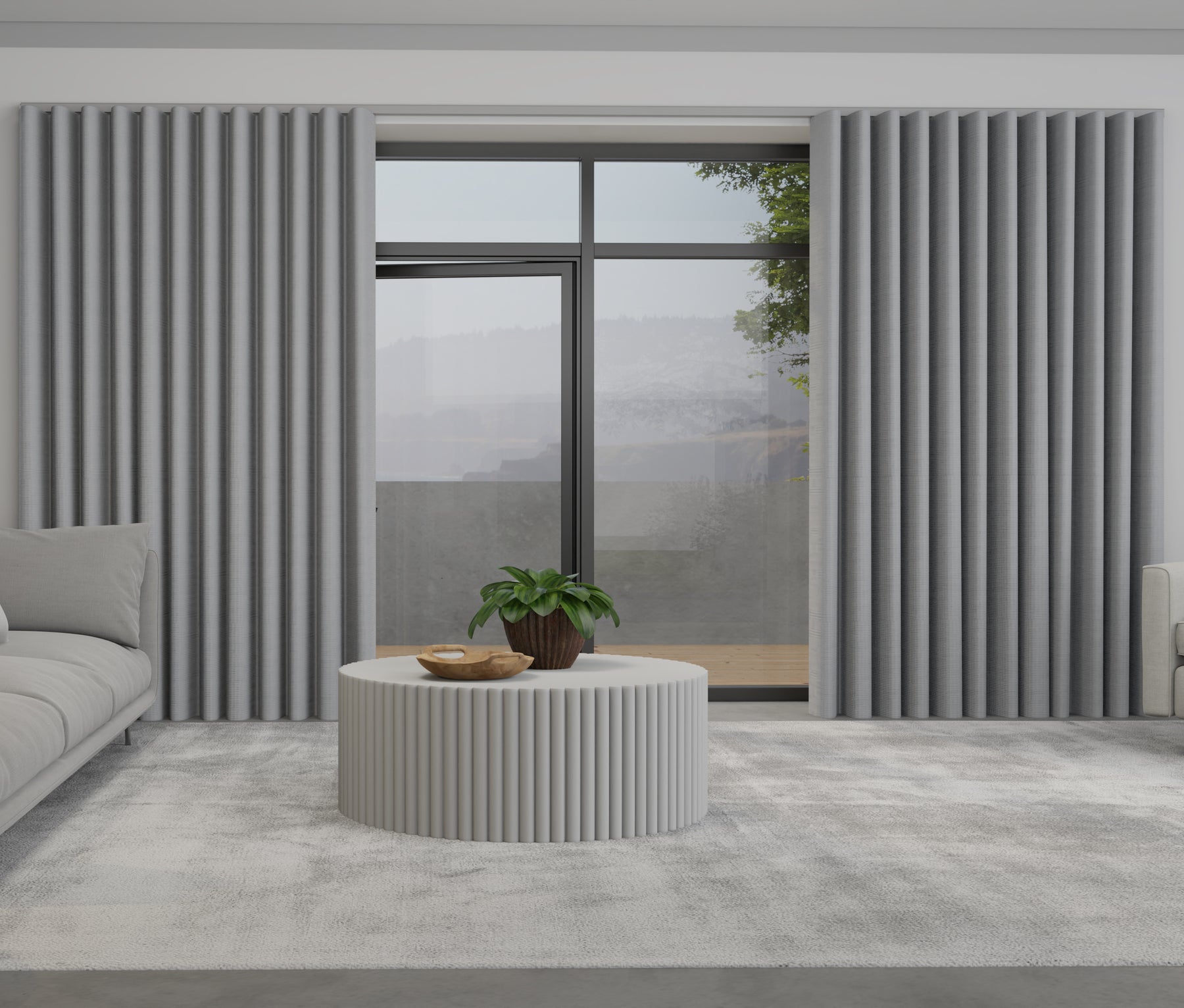 Iowa Silk Essence Made to Measure Wave Curtain + FREE Track Silver