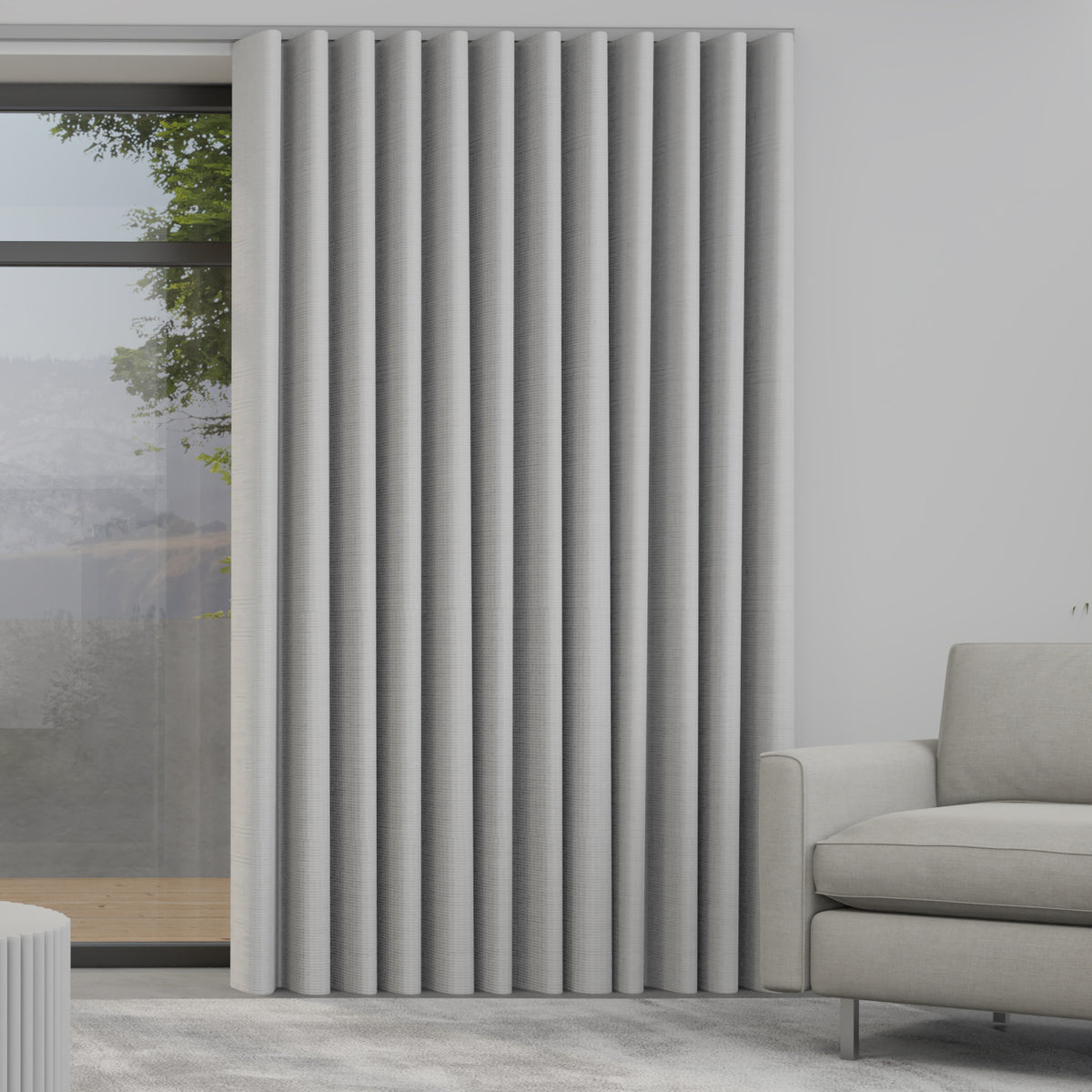 Iowa Silk Essence Made to Measure Wave Curtain + FREE Track White