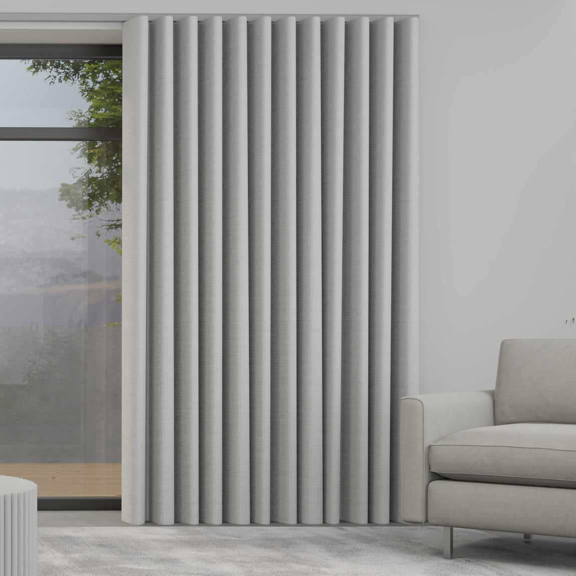Iowa Silk Essence Made to Measure Wave Curtain + FREE Track White