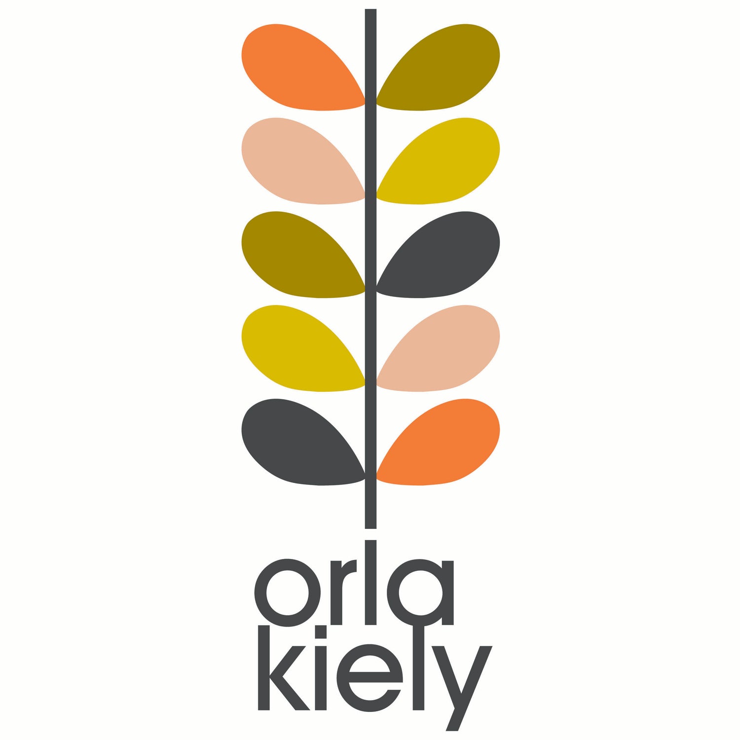 Orla Kiely Sycamore Stripe Ready Made Eyelet Curtains Blue