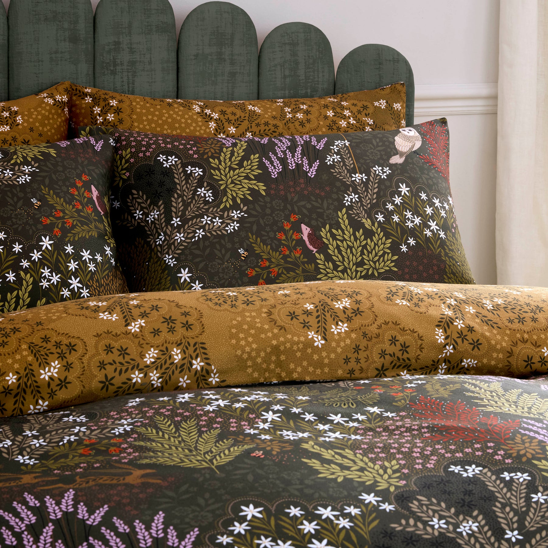 Sara Miller Owl Forest Duvet Cover Bedding Set Deep Olive