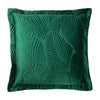 Paoletti Palmeria Quilted Velvet Filled Cushion 60cm x 60cm Emerald